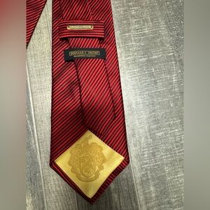 Donald J. Trump Red Striped Men's Tie with Gold Tip Detail